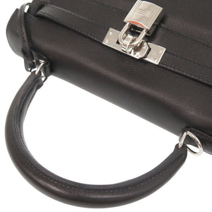 美品 エルメス ケリー25 内縫い ヴォースイフト ブラック シルバー金具 □L刻印(2008年製) ハンドバッグ 0344【中古】HERMES