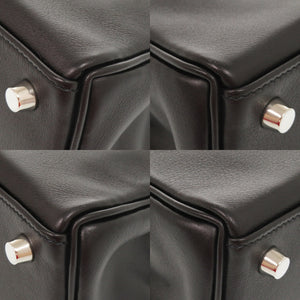 美品 エルメス ケリー25 内縫い ヴォースイフト ブラック シルバー金具 □L刻印(2008年製) ハンドバッグ 0344【中古】HERMES