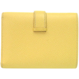 美品 エルメス ベアンコンビネ H082983CK ヴォーエプソン ジョーヌブッサン Z刻印(2021年製) 三つ折り財布 黄 0361【中古】HERMES