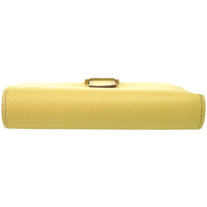 美品 エルメス ベアンコンビネ H082983CK ヴォーエプソン ジョーヌブッサン Z刻印(2021年製) 三つ折り財布 黄 0361【中古】HERMES