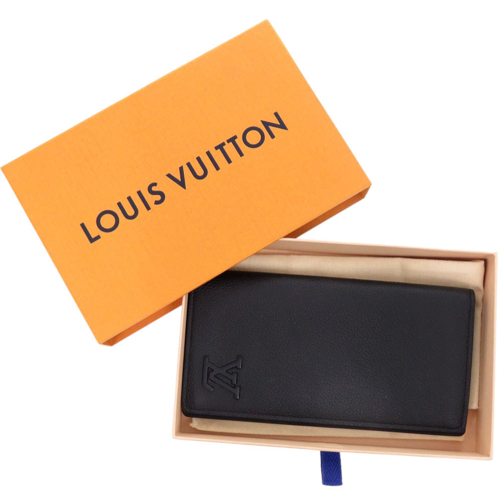 美品 ルイ ヴィトン ポルトフォイユ ブラザ NM LV アエログラム レザー ブラック ICタグ M69980 長財布 黒 LV 0363 【中古】 LOUIS VUITTON