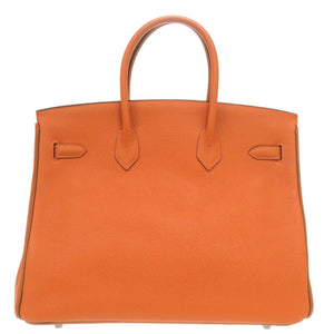 美品 エルメス バーキン35 トゴ オレンジ ゴールド バイカラー ルテニウム金具 □I刻印 ハンドバッグ 0367【中古】HERMES