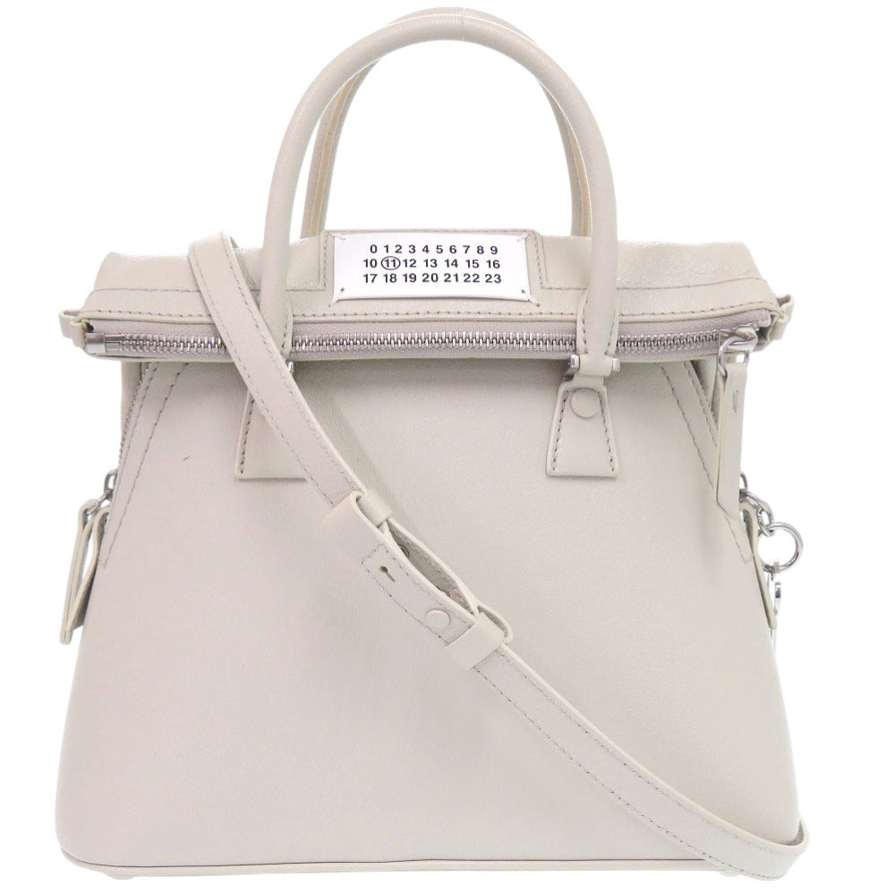 美品 メゾン マルジェラ 2WAY 5ACミニ S56WG0082 レザー グレージュ ショルダーバッグ 0376【中古】Maison Margiela