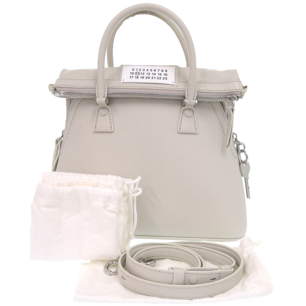 美品 メゾン マルジェラ 2WAY 5ACミニ S56WG0082 レザー グレージュ ショルダーバッグ 0376【中古】Maison Margiela