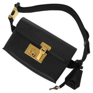 美品 ダンヒル ベルト クラッチ ロックベルト 3way レザー ゴールド金具 ブラック 黒 ショルダーバッグ 0377【中古】Dunhill