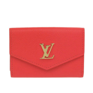 新品同様 ルイ ヴィトン ポルトフォイユ ロックミニ M67860 レザー レッド 三つ折り財布 赤 LV 0393【中古】LOUIS VUITTON