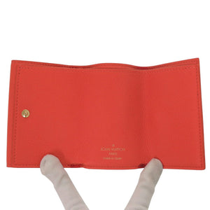 新品同様 ルイ ヴィトン ポルトフォイユ ロックミニ M67860 レザー レッド 三つ折り財布 赤 LV 0393【中古】LOUIS VUITTON