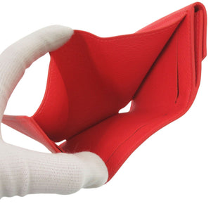 新品同様 ルイ ヴィトン ポルトフォイユ ロックミニ M67860 レザー レッド 三つ折り財布 赤 LV 0393【中古】LOUIS VUITTON