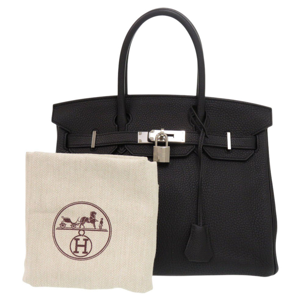 新品同様 エルメス バーキン30 トゴ ブラック シルバー金具 X刻印 ハンドバッグ 黒 0431【中古】HERMES