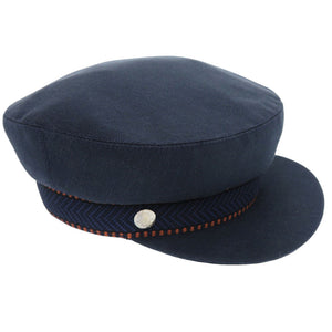 新品同様 エルメス キャスケット セリエ 麻 コットン ポリエステル マリン マロン ネイビー 帽子 0448【中古】HERMES