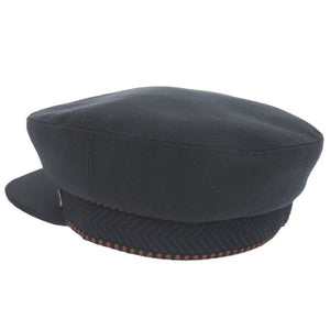 新品同様 エルメス キャスケット セリエ 麻 コットン ポリエステル マリン マロン ネイビー 帽子 0448【中古】HERMES