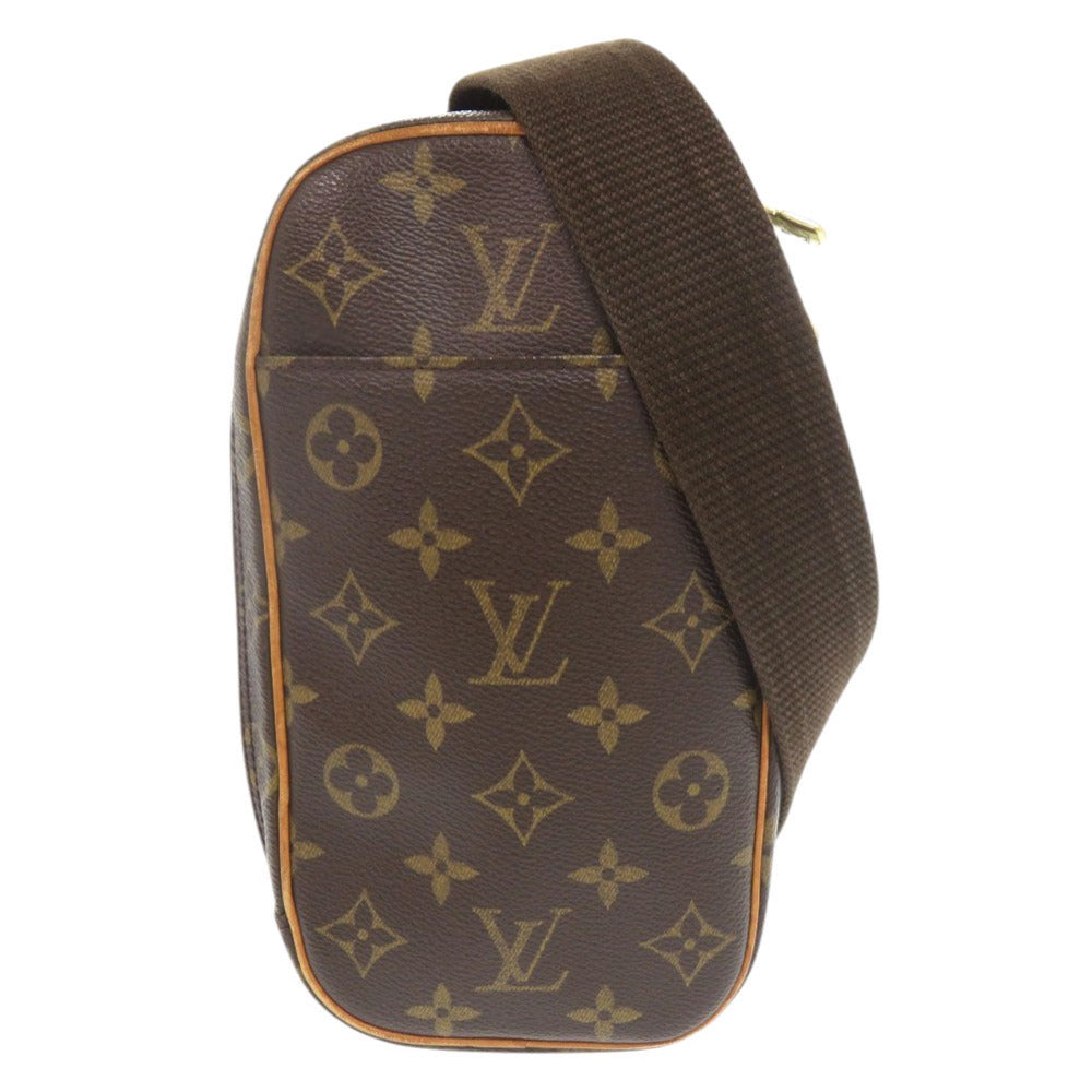 ルイ ヴィトン ポシェット ガンジュ モノグラム M51870 ブラウン ボディバッグ ウエストバッグ LV 0484【中古】LOUIS VUITTON