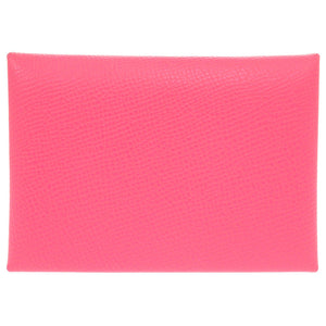 新品同様 エルメス カルヴィデュオ ヴォーエプソン ローズアザレ ピンク U刻印(2022年製) コインケース 財布 0488【中古】HERMES