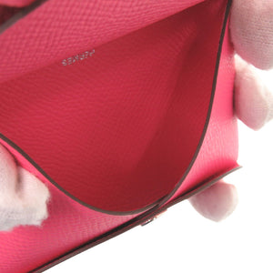 新品同様 エルメス カルヴィデュオ ヴォーエプソン ローズアザレ ピンク U刻印(2022年製) コインケース 財布 0488【中古】HERMES