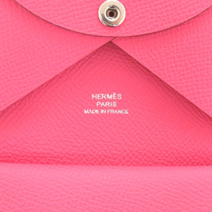 新品同様 エルメス カルヴィデュオ ヴォーエプソン ローズアザレ ピンク U刻印(2022年製) コインケース 財布 0488【中古】HERMES