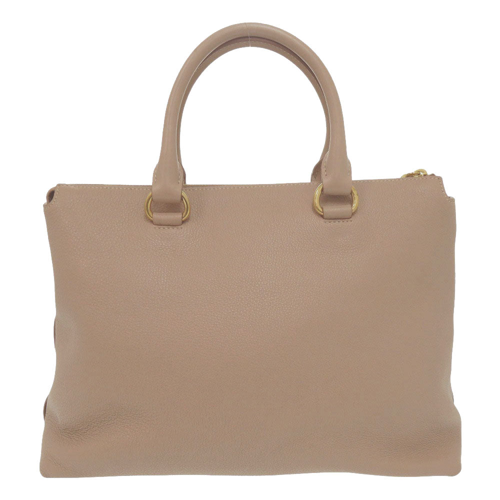 美品 プラダ 2Way ハンドバッグ 1BA063 ゴールド金具 レザー カメオ CAMMEO ベージュ ショルダーバッグ 0518【中古】PRADA