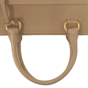 美品 プラダ 2Way ハンドバッグ 1BA063 ゴールド金具 レザー カメオ CAMMEO ベージュ ショルダーバッグ 0518【中古】PRADA