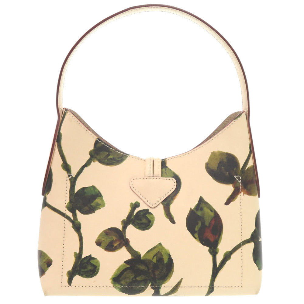 美品 ロンシャン ロゾ ショルダーバッグXS ハンドバッグ レザー クリーム グリーン 0531【中古】Longchamp