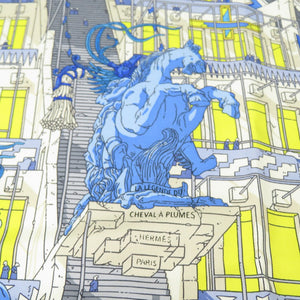 新品同様 エルメス カレ90 翼のある馬の伝説 LA LEGENDE DU CHEVAL A PLUMES ツイル Twill スカーフ シルク BLEU 0532【中古】HERMES