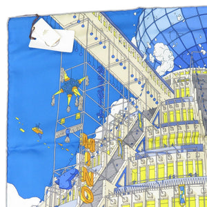 新品同様 エルメス カレ90 翼のある馬の伝説 LA LEGENDE DU CHEVAL A PLUMES ツイル Twill スカーフ シルク BLEU 0532【中古】HERMES