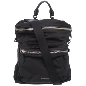 美品 バーバリー 4064913 ナイロン アクリル ポリアミド ブラック 黒 リュック デイパック 0537【中古】BURBERRY