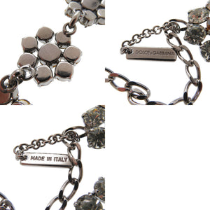 新品同様 ドルチェアンドガッバーナ フラワー チェーン ネックレス メタル ラインストーン オレンジ 0540【中古】DOLCE&GABBANA