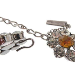 新品同様 ドルチェアンドガッバーナ フラワー チェーン ネックレス メタル ラインストーン オレンジ 0540【中古】DOLCE&GABBANA