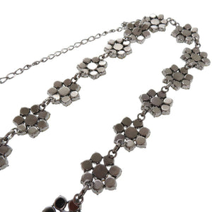 新品同様 ドルチェアンドガッバーナ フラワー チェーン ネックレス メタル ラインストーン オレンジ 0540【中古】DOLCE&GABBANA