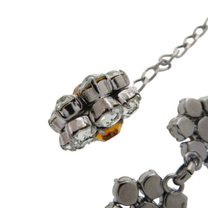 新品同様 ドルチェアンドガッバーナ フラワー チェーン ネックレス メタル ラインストーン オレンジ 0540【中古】DOLCE&GABBANA