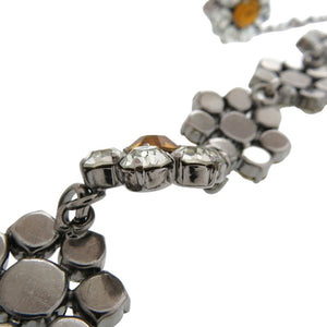 新品同様 ドルチェアンドガッバーナ フラワー チェーン ネックレス メタル ラインストーン オレンジ 0540【中古】DOLCE&GABBANA
