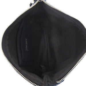 新品同様 シャネル ヘアバンド シュシュ ポーチ 3点セット トラベルセット コットン ネイビー 0541【中古】CHANEL