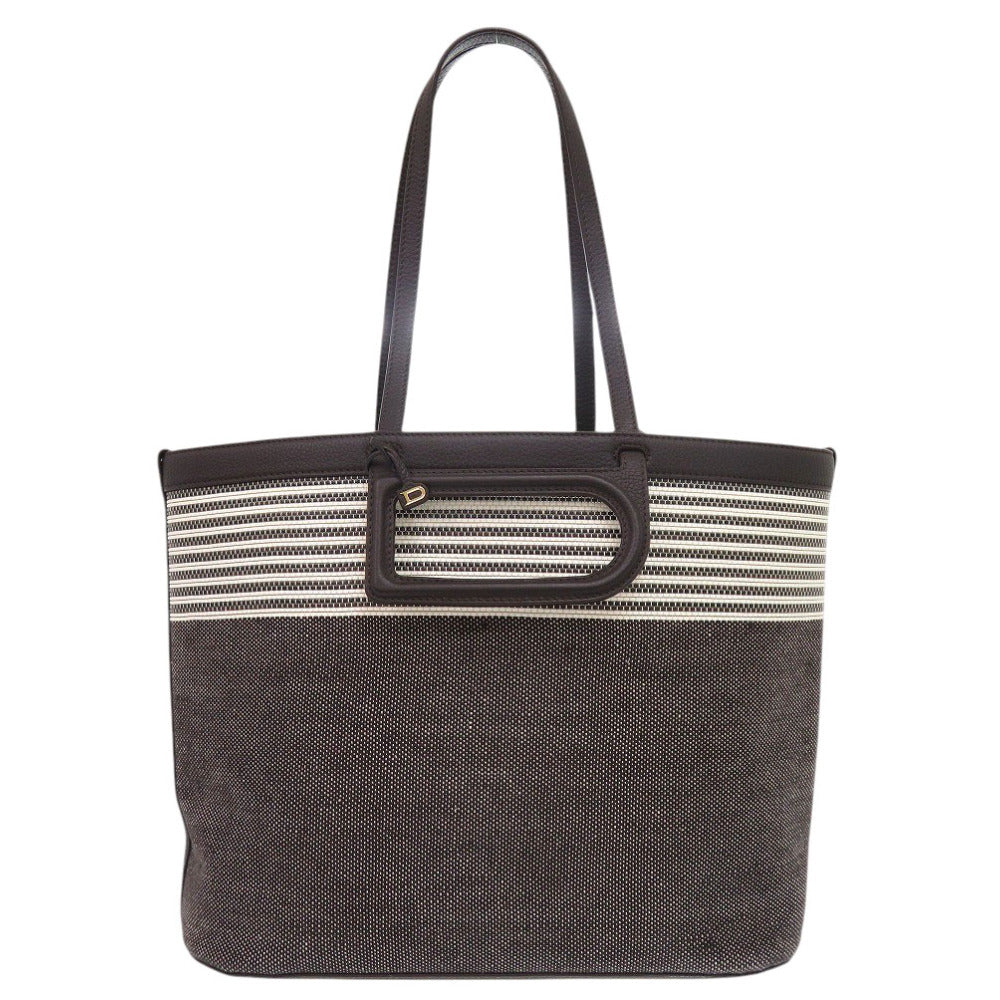 美品 デルボー DtoD MM キャンバス レザー ブラウン 2way トートバッグ 0549【中古】DELVAUX