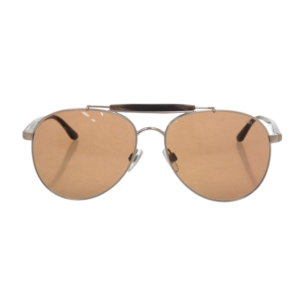 新品同様 ジョルジオアルマーニ ティアドロップ サングラス AR6022 プラスチック メタル ブラウン 0554【中古】GIORGIO ARMANI