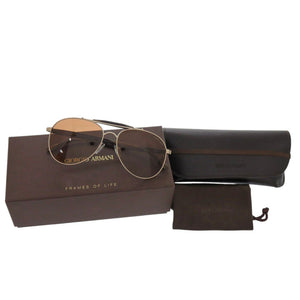 新品同様 ジョルジオアルマーニ ティアドロップ サングラス AR6022 プラスチック メタル ブラウン 0554【中古】GIORGIO ARMANI