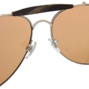 新品同様 ジョルジオアルマーニ ティアドロップ サングラス AR6022 プラスチック メタル ブラウン 0554【中古】GIORGIO ARMANI