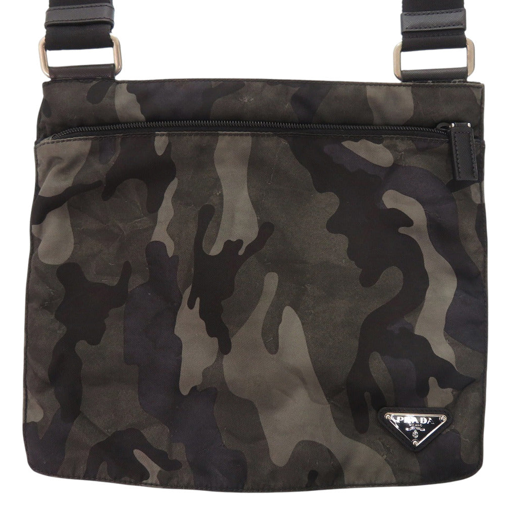 美品 プラダ 迷彩 カモフラージュ VA0886 テスート カーキ ショルダーバッグ 0563 【中古】 PRADA メンズ