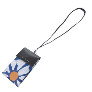 新品同様 マルニ フラワー フォンケース スマホケース ショルダーバッグ TEMI0004A2 スマホアクセサリー PVC ブルー 0569【中古】MARNI
