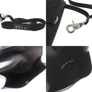 新品同様 マルニ フラワー フォンケース スマホケース ショルダーバッグ TEMI0004A2 スマホアクセサリー PVC ブルー 0569【中古】MARNI