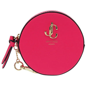 未使用 ジミーチュウ ジェイシー ラウンド コインパース レザー ドラゴン ピンク コインケース 財布 0571【中古】JIMMY CHOO