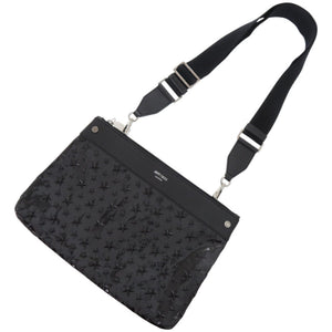 美品 ジミーチュウ スターエンボス KIMI-N パテントレザー レザー ブラック 黒 ショルダーバッグ 0572【中古】JIMMY CHOO