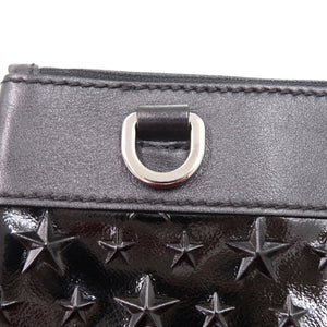 美品 ジミーチュウ スターエンボス KIMI-N パテントレザー レザー ブラック 黒 ショルダーバッグ 0572【中古】JIMMY CHOO