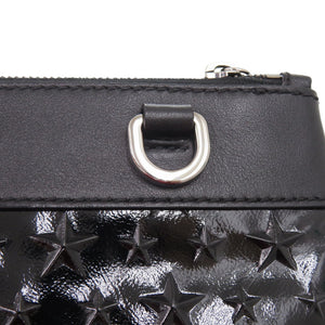 美品 ジミーチュウ スターエンボス KIMI-N パテントレザー レザー ブラック 黒 ショルダーバッグ 0572【中古】JIMMY CHOO