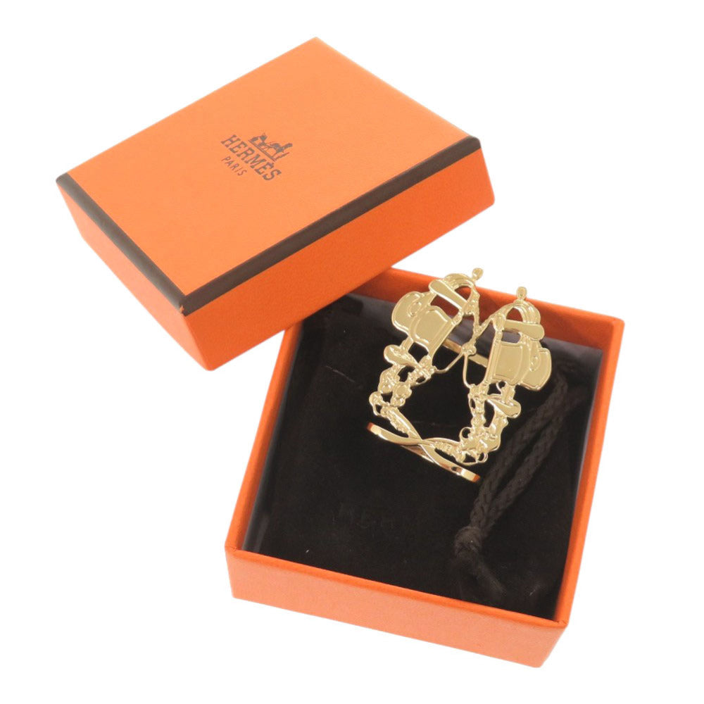 未使用品 エルメス ブリッド ドゥ ガラ メタル ゴールド スカーフリング 0577【中古】HERMES