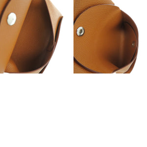 未使用 エルメス カルヴィデュオ ヴォーエプソン ゴールド B刻印 茶 コインケース 財布 0582【中古】HERMES