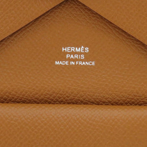 未使用 エルメス カルヴィデュオ ヴォーエプソン ゴールド B刻印 茶 コインケース 財布 0582【中古】HERMES