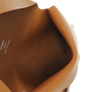 未使用 エルメス カルヴィデュオ ヴォーエプソン ゴールド B刻印 茶 コインケース 財布 0582【中古】HERMES