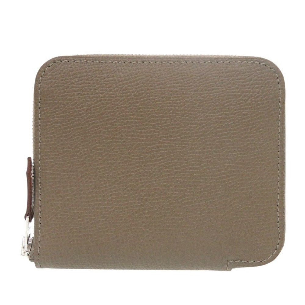 未使用 エルメス アザップ シルクイン コンパクト ヴォーエプソン エトゥープ W刻印(2024年製) コインケース ブラウン 0583【中古】HERMES