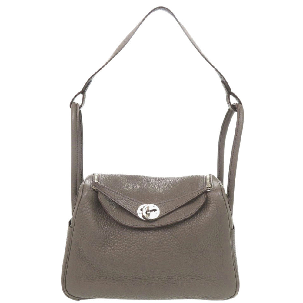 エルメス リンディ26 ヴェルソ トリヨンクレマンス エタン シルバー金具 □O刻印 ハンドバッグ 0595【中古】HERMES