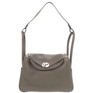 エルメス リンディ26 ヴェルソ トリヨンクレマンス エタン シルバー金具 □O刻印 ハンドバッグ 0595【中古】HERMES