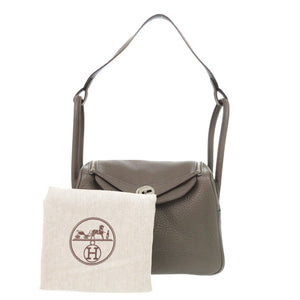 エルメス リンディ26 ヴェルソ トリヨンクレマンス エタン シルバー金具 □O刻印 ハンドバッグ 0595【中古】HERMES
